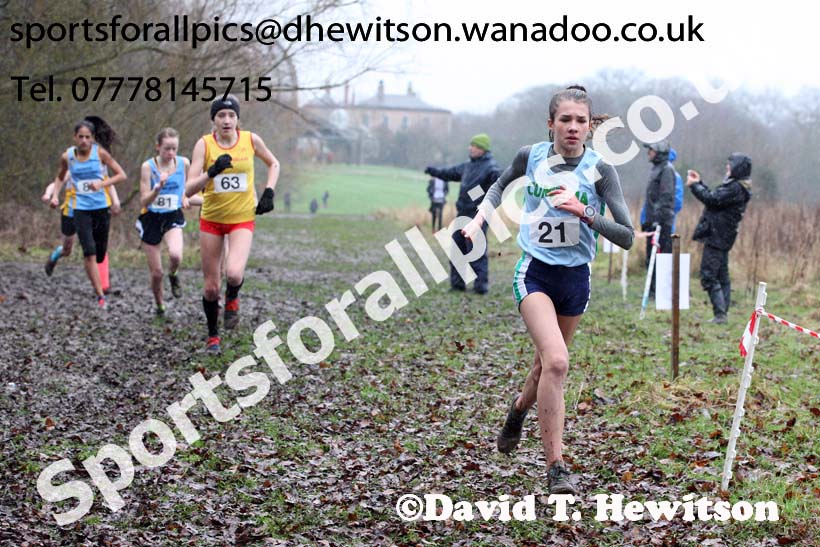 Junior girls Northern Inter Counties Schools Cross Country, Stockton. Photo: David T. Hewitson/Sports for All Pics